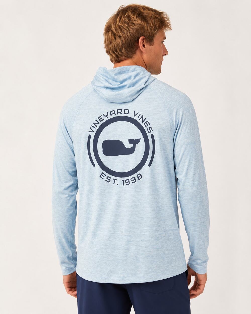 Vineyard Vines Performance Whale Hoodie Light Blue Medium